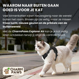 CharmPaws® Explorer Air - Ademend en Verstelbaar Kattenharnas met Looplijn