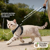 CharmPaws® Explorer Air - Ademend en Verstelbaar Kattenharnas met Looplijn