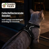 CharmPaws® Explorer Air - Ademend en Verstelbaar Kattenharnas met Looplijn